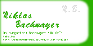 miklos bachmayer business card